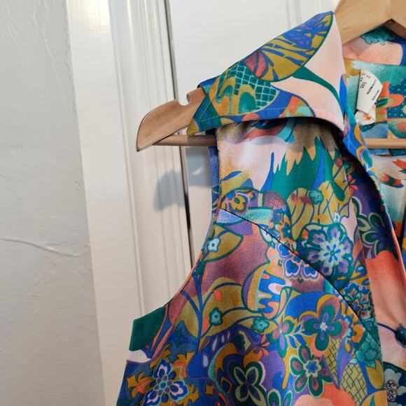 Vintage Kiyomi Hawaii 70s Dress Womens Size 10 Maxi Disco Tropical Psychedelic - Picture 7 of 14